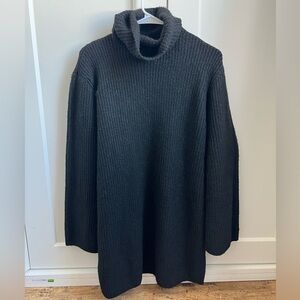 NWOT Steve Madden Black Turtleneck Cable Knit Long Sleeve Sweater Dress XS